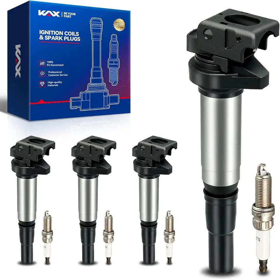 KAX 4 Ignition Coils & 4 Iridium Spark Plugs Set for 2007-2013 Mini Cooper