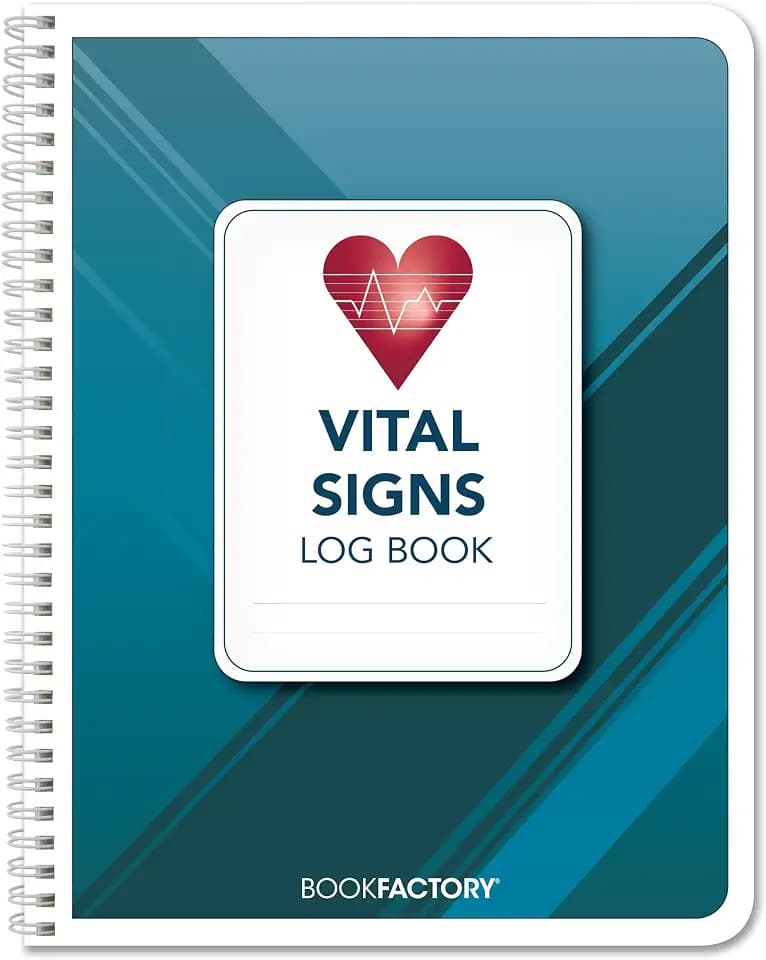 BookFactory Vital Signs Log Book, 8.5" x 11" Wire-O, 104 Pages