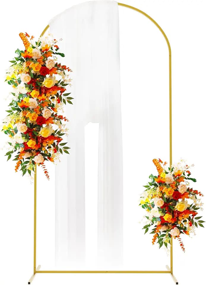 Putros Arch Backdrop Stand, 6.6ft, Metal Wedding Arch Stand, Gold