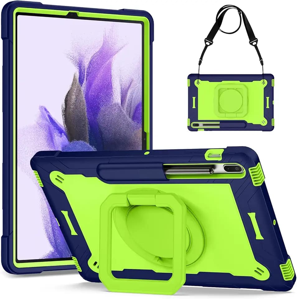 DETUOSI 360 Rotating Case for Samsung Tab S7 FE,S8 Plus,S7 Plus 12.4 Inch