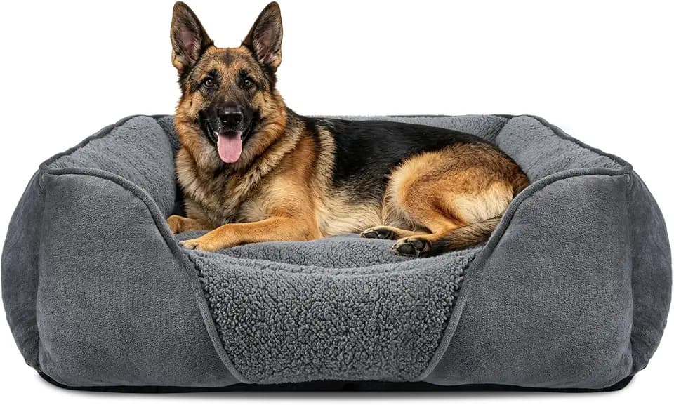 FURTIME Hundebett XXL Grosse Hunde, Hundekorb Waschbar, 106x80x23cm