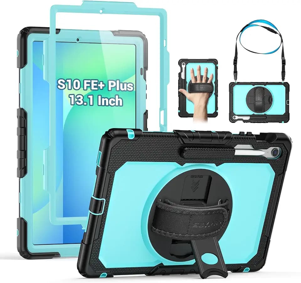 SEYMAC Case for Samsung Galaxy Tab S10 FE+/S10 FE Plus 5G 13.1", Light Blue