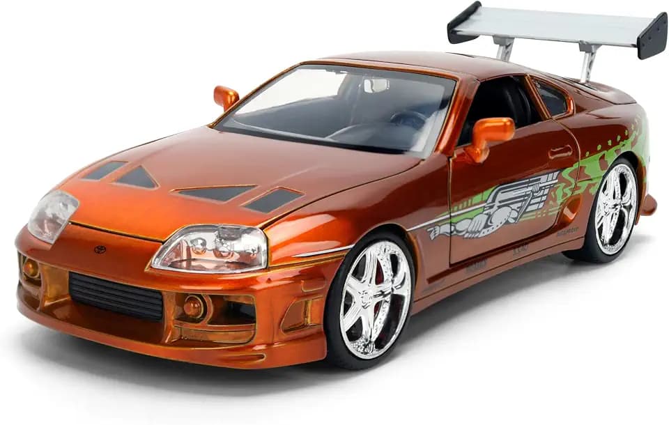 Diecast Model Car Compatible for Fast & Furious 25th Anniversary Edition 1:24 Brian's Toyota Supra in Brush Finish Color by Jada