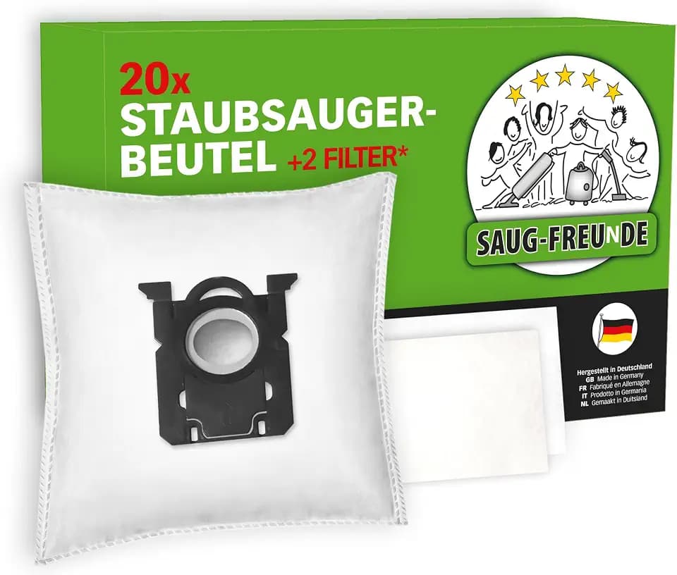 SAUG-FREUnDE | 20 Staubsaugerbeutel für ELECTROLUX PowerForce, EPF61RR, EPF621S, EPF6GREEN, EPF63EB, EPF65BR, EPF6ANIMAL, EPF6TURBO, EPF61RRT, EPF62IST, EPF63DB, IPF63EB-S, ähnl. zu ELECTROLUX E201S