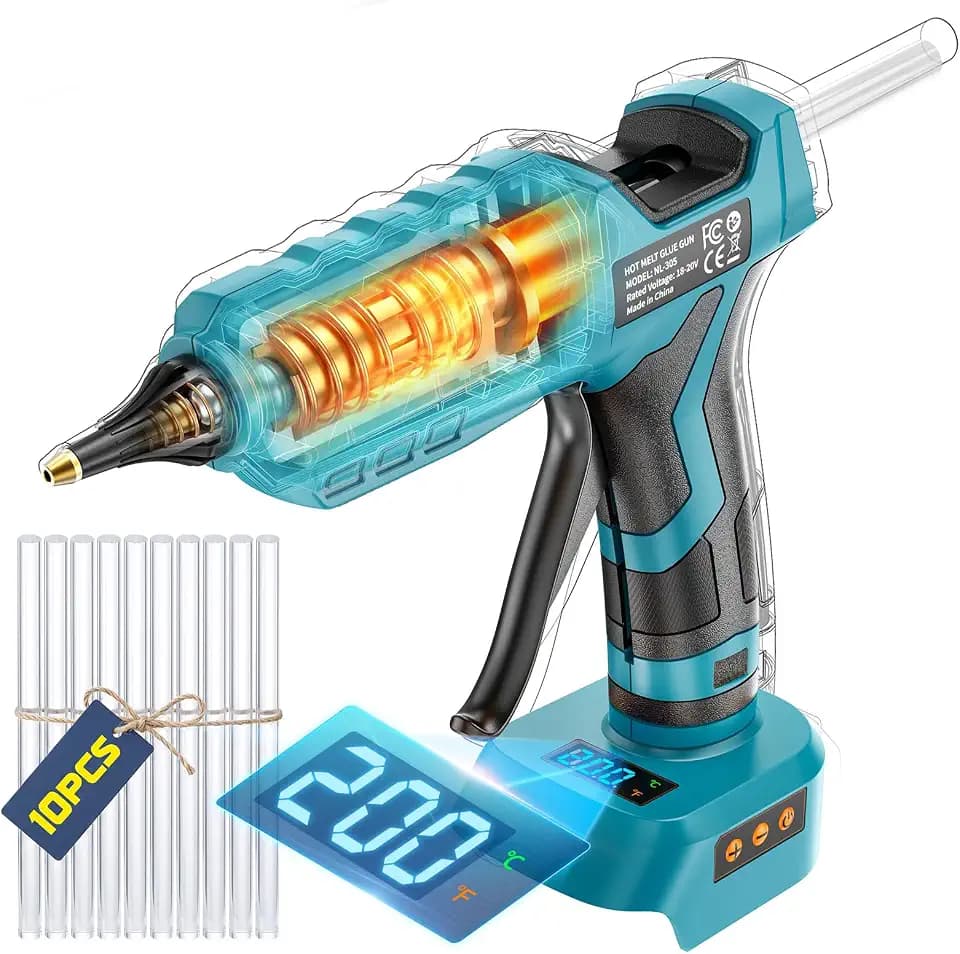 Ecarke Akku-Heißklebepistole für Makita 18V, digital & regelbar, Ohne Akku