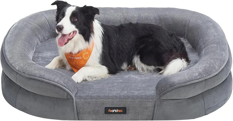 Feandrea Orthopedic Dog Bed, 35" Dog Couch with Removable Washable Cover
