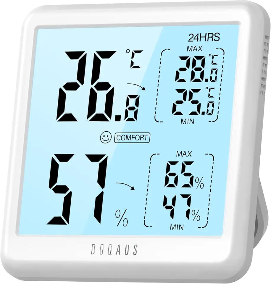 DOQAUS Digitales Thermometer Hygrometer Innen, Weiß