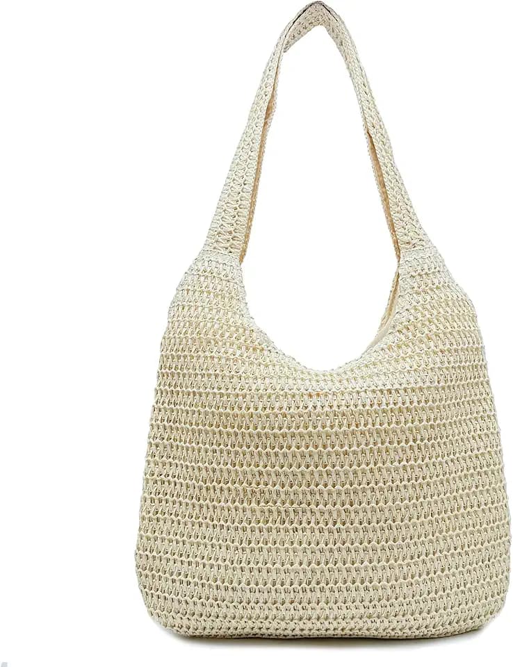 Aphoraeny Straw Beach Bag Buckets Totes Handbag Shoulder Tote Bag Straw Purse Summer Purse Women Summer Handbag