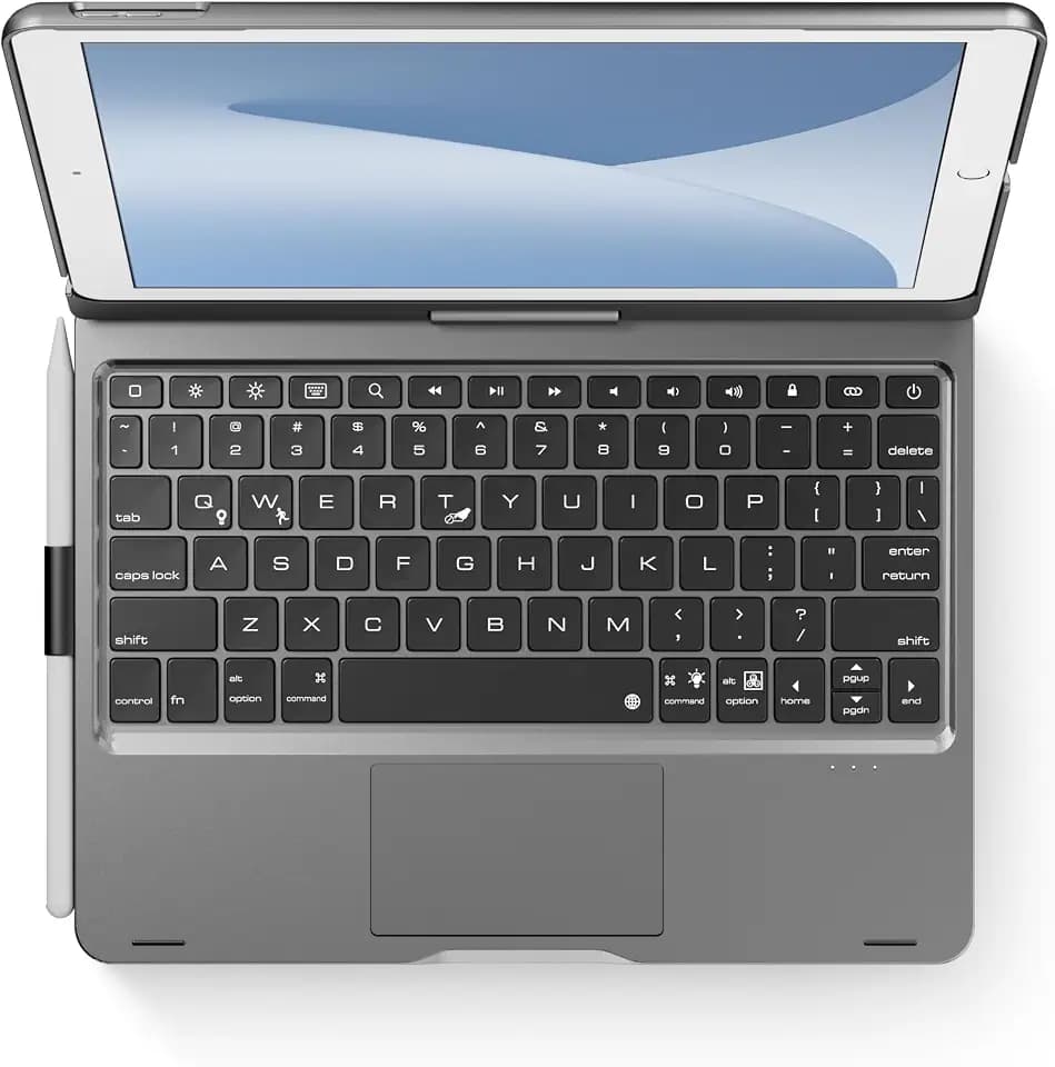 edaiser Swivel Keyboard Case iPad 10.2" (9th 8th 7th), Air 3rd Gen Gray