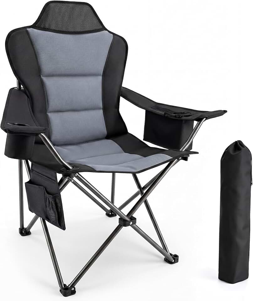YEAUPE PRO Campingstuhl Faltbar Bequem Gepolster, 150 KG Belastbar