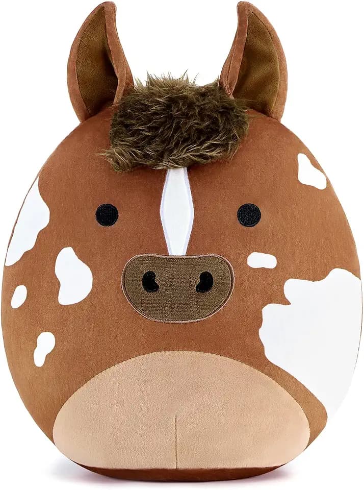 PEACH CAT Original Appaloosa Horse Stuffed Animal 12" Cute Horse Plush Soft Plushies Toys Gifts for Kids Adults Brown
