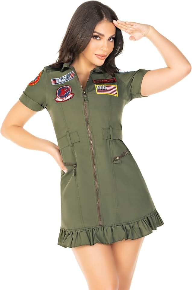 Leg Avenue Damen Licensed Top Gun Flight Dress Costume Erwachsenenkostüm