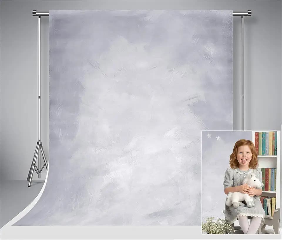 Kate 2x3m Fotohintergrund Grau Abstrakt Strukturierter Fotohintergrund Mikrofaser Retro Grau Einfarbige Hintergründe für Newborn Studio
