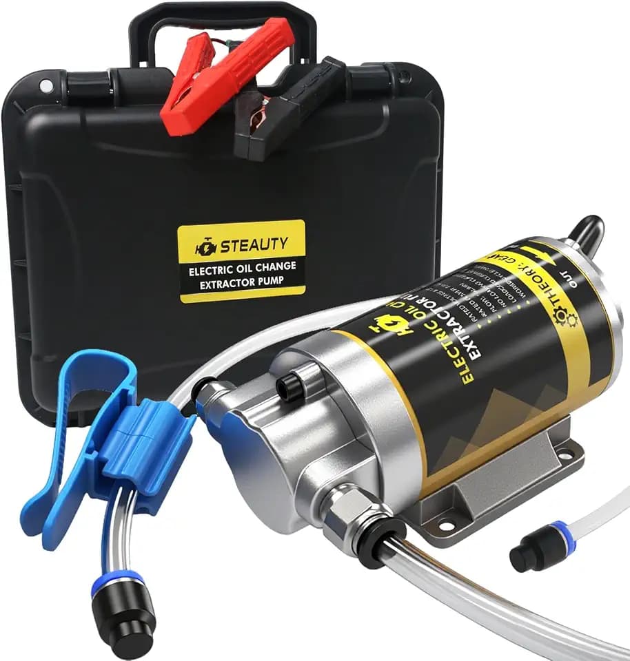 12V 100W Portable Oil Transfer Pump Set, 1-4L/min Engine Oil Pump for Engine Oil, Gear Oil, Lubricating Oil, Electric Self-Priming Motor Oil Extractor Pump for Boat, Car, Truck and Lawnmower