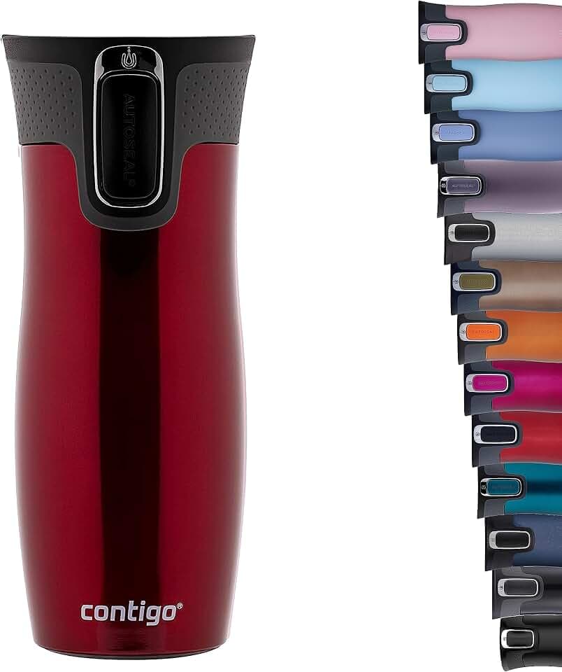 Contigo Thermobecher West Loop Autoseal, Edelstahl Isolierbecher, Reisebecher, Kaffebecher to Go, auslaufsicher