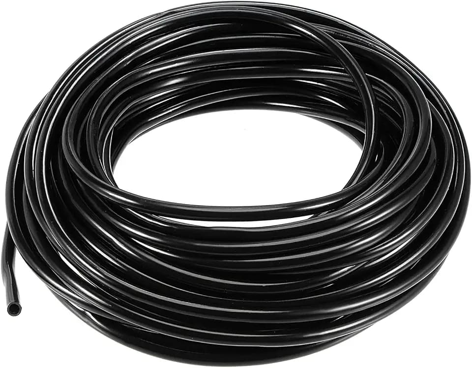 uxcell 33ft Drip Irrigation Hose PVC Vinyl Tubing, 1/8"(3mm) ID 4mm OD Black Water Hose