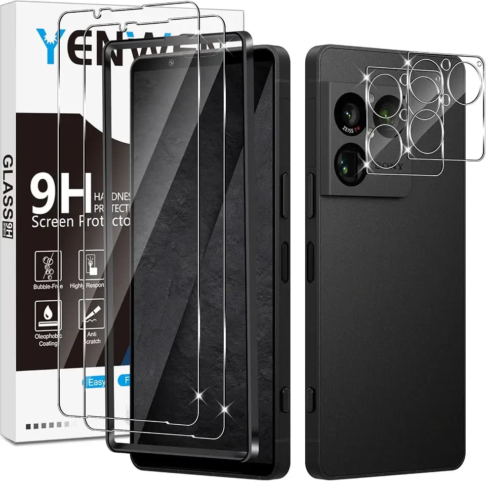Schutzfolie für Sony Xperia 1 VIII für Panzerglas, 2 Stück Displayschutz mit 2 Stück Kameraschutz, 9H Härte Schutzglas, Handy Folie HD Klar Panzer Schutz Glas Screen