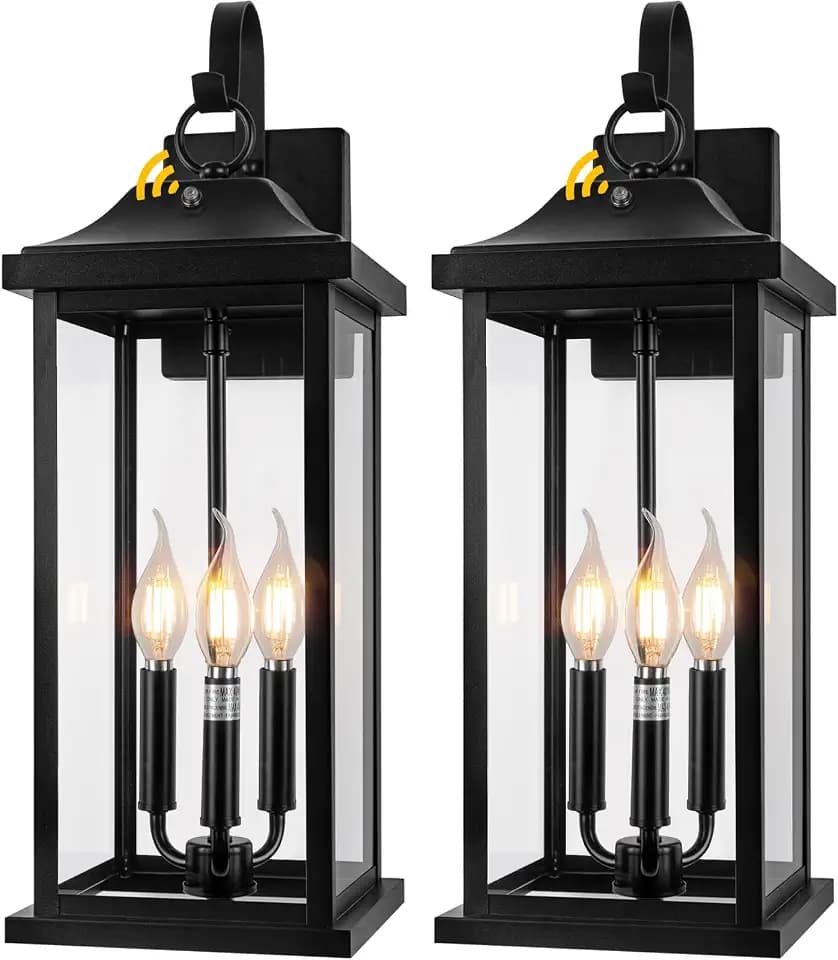 Dusk to Dawn Outdoor Lighting 23 Inch Extra Large Porch Lamps