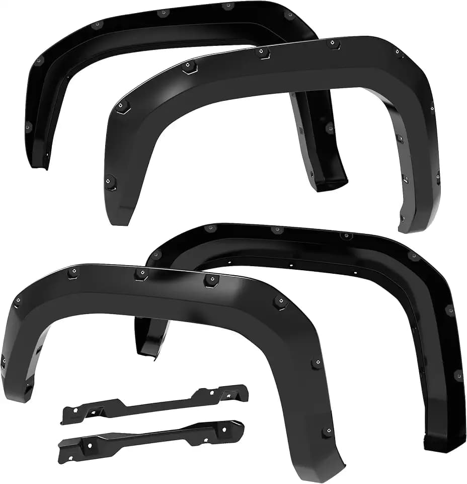 Tyger Auto Fender Flare Compatible with 2024-2026 Toyota Tacoma (Not fit Trailhunter, TRD Pro) 5' Bed, Smooth Textured Black Bolt-Riveted Style 4pc | TG-FF8T5048