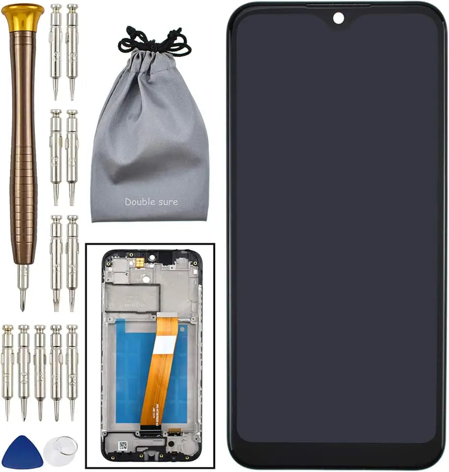 Display Touch Digitizer Glass LCD Screen with Border Frame Replacement for Samsung Galaxy A01 Black SM-A015F SM-A015G