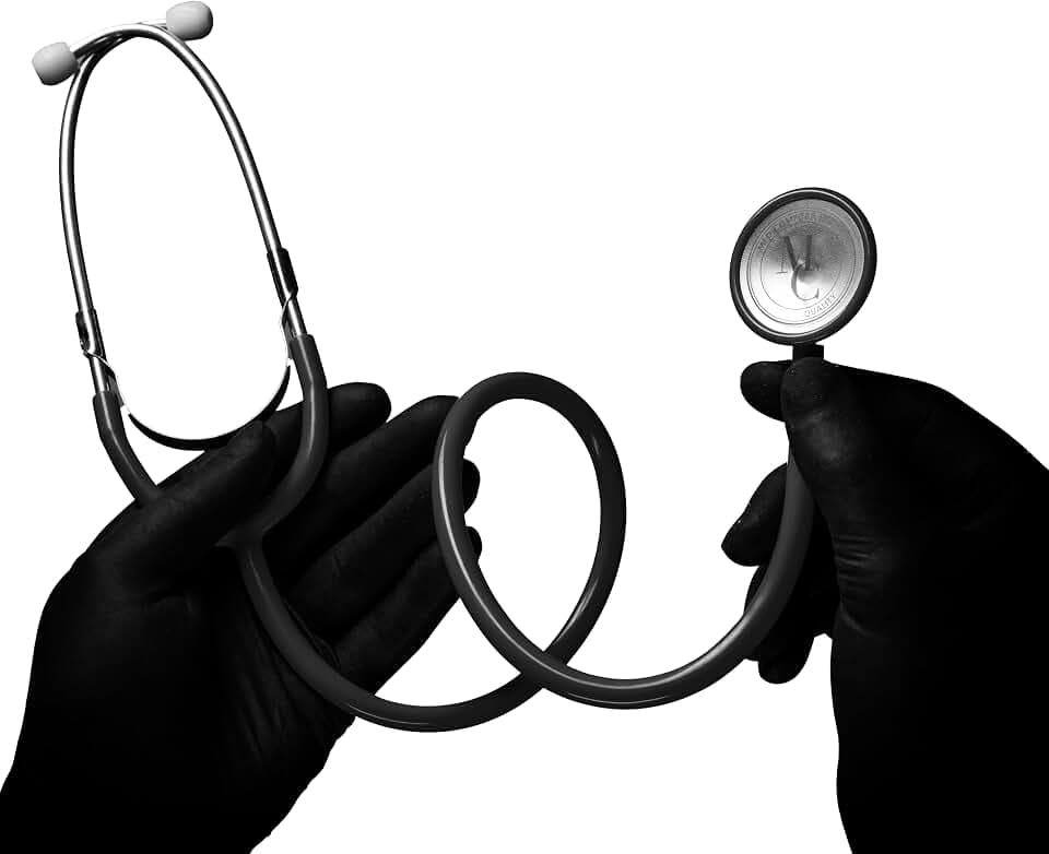Flachkopf Stethoskop, Med-Comfort, schwarz, 1 Stück - Hochwertiges Stethoskop für Ärzte und Krankenschwestern