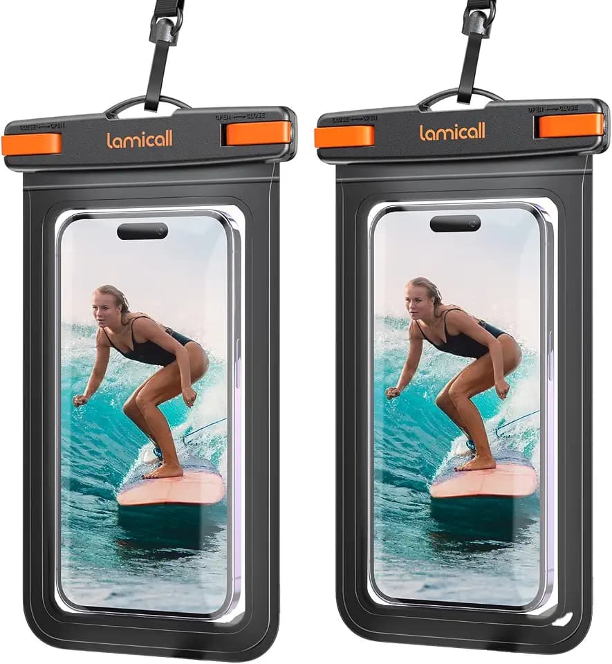 Lamicall Large Size Waterproof Phone Pouch, [2 Pack][ Big Case Friendly ]
