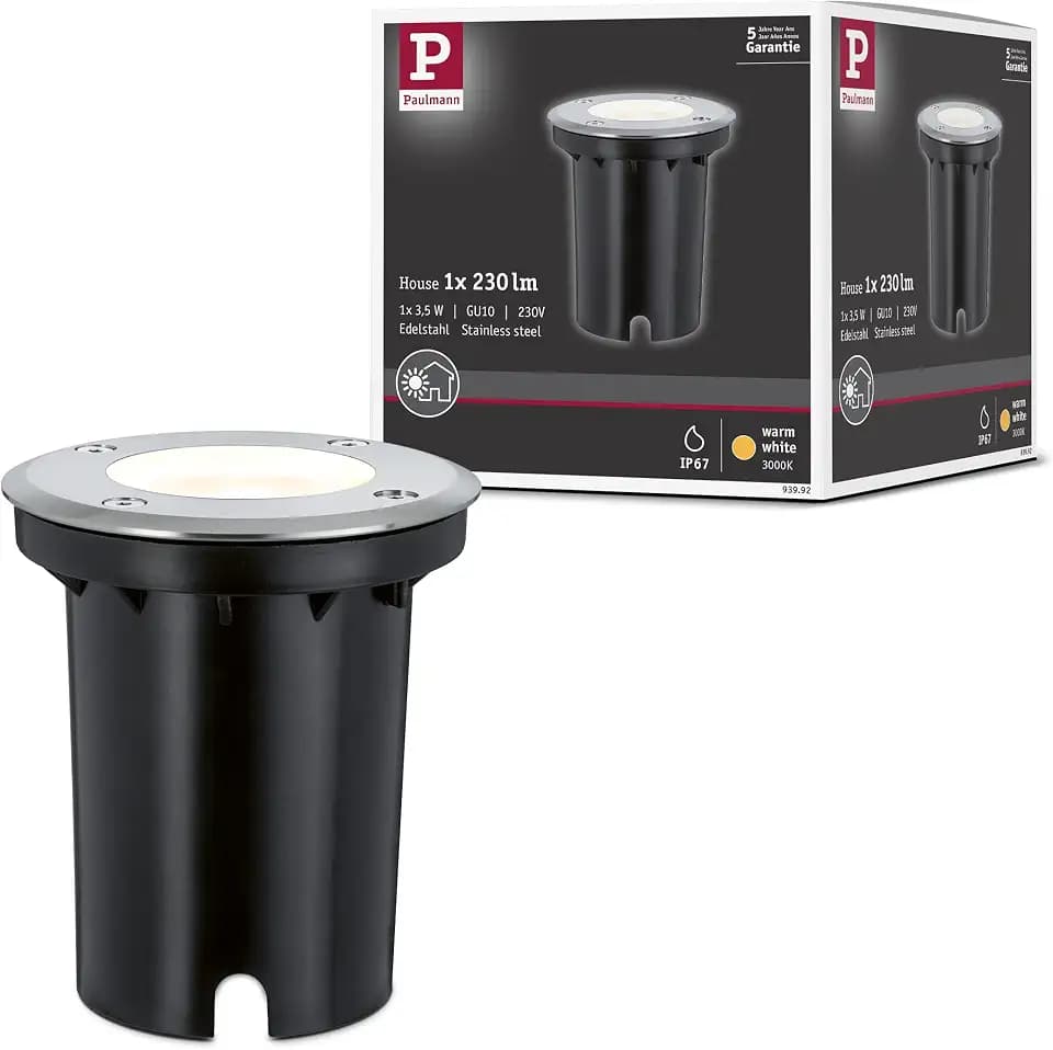 Paulmann 939.92 Special Bodeneinbauleuchte Set IP67 Rund GU10 Warmweiß 3,5W 93992 LED Einbaustrahler