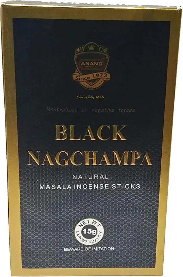 Black Nag Champa Natural Masala Incense Sticks Wholesale Pack |12 Boxes x 15 Grams = 180g | Nagchampa Negro | Exclusively Made in India | Export Quality | Beware of Imitation |