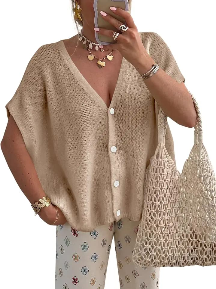 PRETTYGARDEN Womens 2026 Summer Oversized Cardigans Sweaters