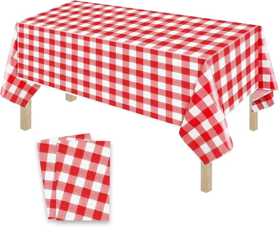 Einweg Tischdecke aus Kunststoff 137 x 274 cm, Wasserdicht Geburtstag Tischdecken, Rechteckig Tischtuch Geeignet für Party, Kindergeburtstag, Hochzeit, Weihnachten