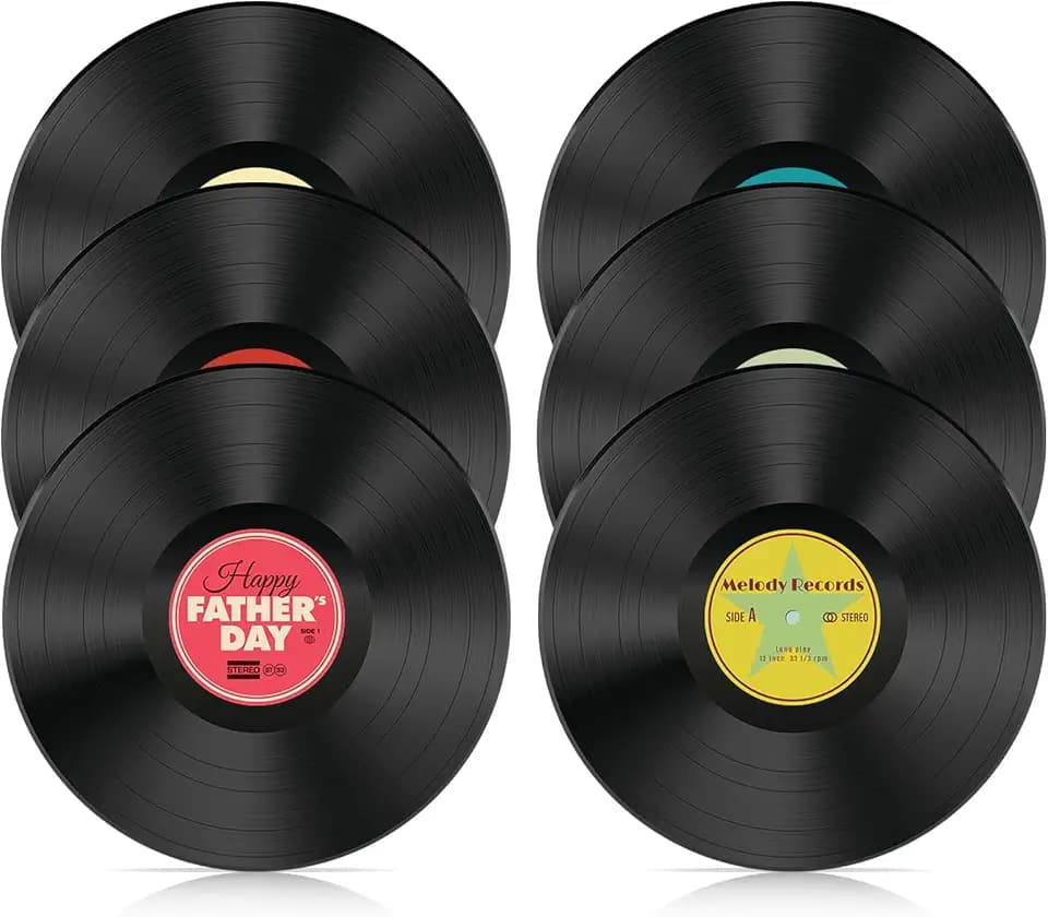 6PCS 12" Vintage Vinyl Records for DIY Wall Decor