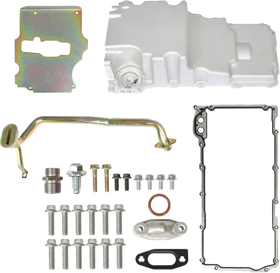 munirater 302-2 LS Engine Aluminum Low Profile Oil Pan Kit Replacement for Firebird Nova A-pollo Ventura Omega A-body G-body F-body LS1 LS2 LS3 LS6