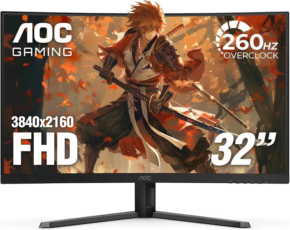 AOC 32 Inch Curved Gaming Monitor FHD 260Hz Overclocked VA 0.3ms, C32G42ZE
