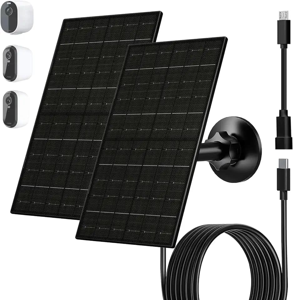 FUTUREZEN 6W Solar Panel Charger for Arlo Essential 2K/XL/Spotlight, 2 Pack