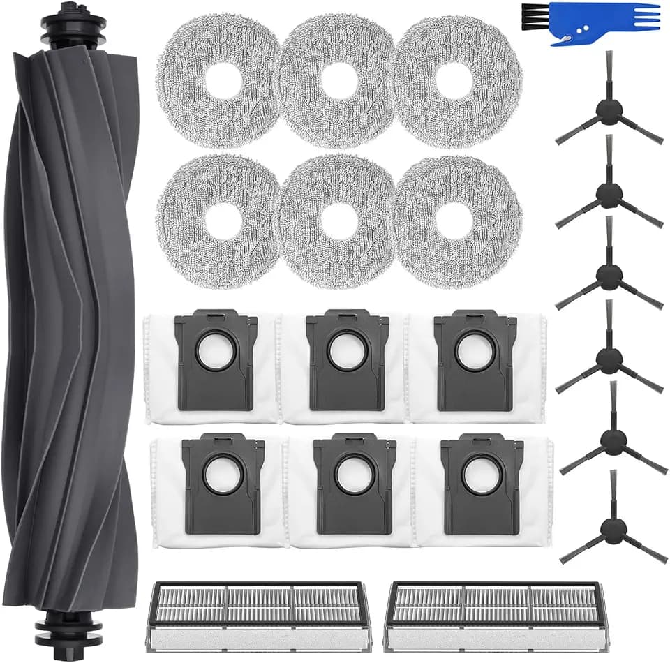 Zubehörset für dreame L10s Pro Ultra Heat / L10s Ultra Gen 2 / X30 Ultra/Mova E30 Ultra, Saprdii 6 Staubbeutel 6 Mopp 1 Hauptbürste 2 Filter 6 Seitenbürsten, Ersatzteile Roboter Staubsauger Zubehör