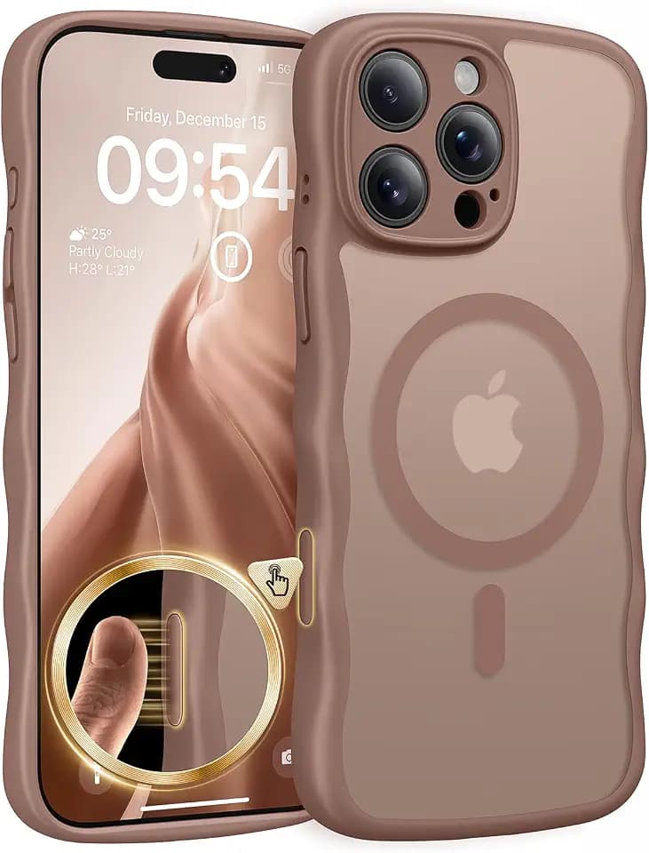 TAURI Magnetic for iPhone 16 Pro Max Case, Cute Wavy Design Anti-Slip