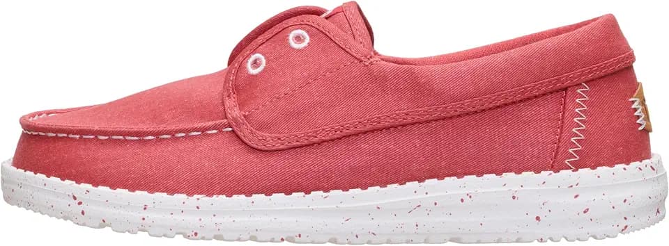 HEYDUDE Women's Wendy Cru Stretch Canvas Slip On Boat Shoe | Nautical Style