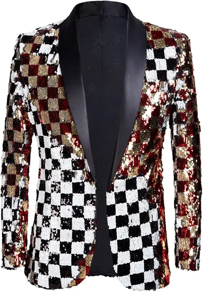 Herren-Blazer mit 2 Farben und glänzenden Pailletten