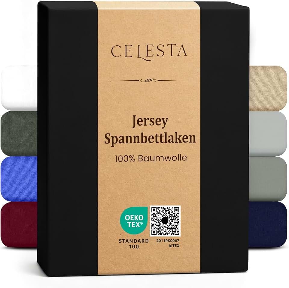 CELESTA Spannbettlaken 140-160x200cm 100% Baumwolle, Oeko-TEX Zertifiziert