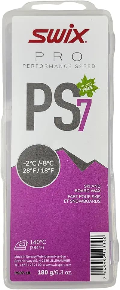 Swix PS7 "Violet" Pro Speed Ski and Snowboard Iron-On Wax for Warm Temperatures, 180g