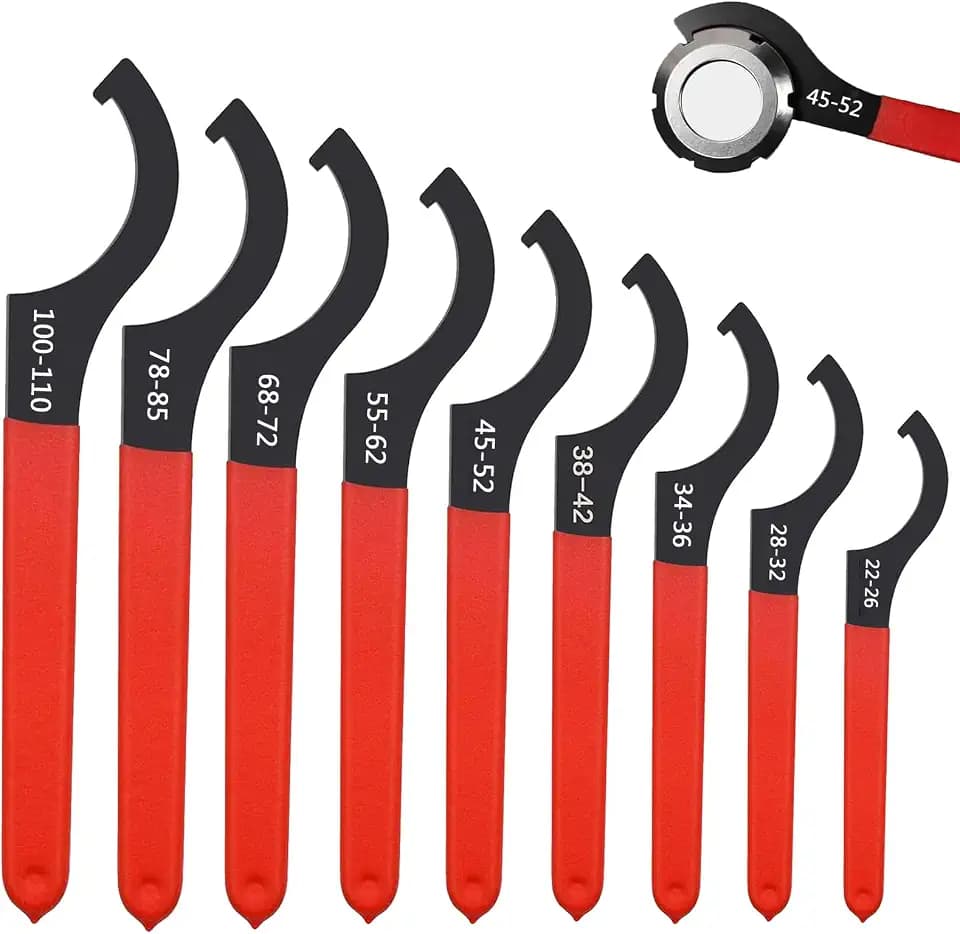 Gewinde SchlüSsel, 9 Stück Haken SchlüSsel Werkzeug, Stoß Spanner SchraubenschlüSsel, Gewindefahrwerk Schraubenschlüssel Reparatur Entfernungswerkzeug, Hakenschlüssel, Für Federungssystem