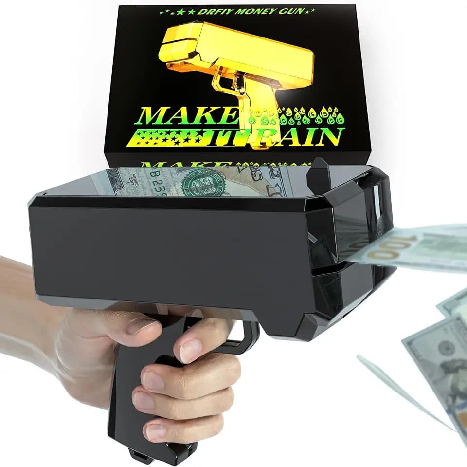 Money Gun Shooter Cash Cannon for Movies That Look Real, Make it Rain for Party Games Like Weddings,Birthdays, Christmas, Night Clubs, etc