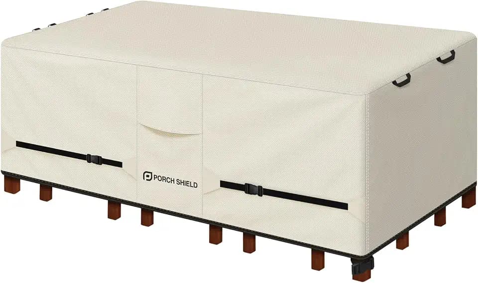 Porch Shield Waterproof Rectangular Patio Table Cover 108 x 70 inch, Beige