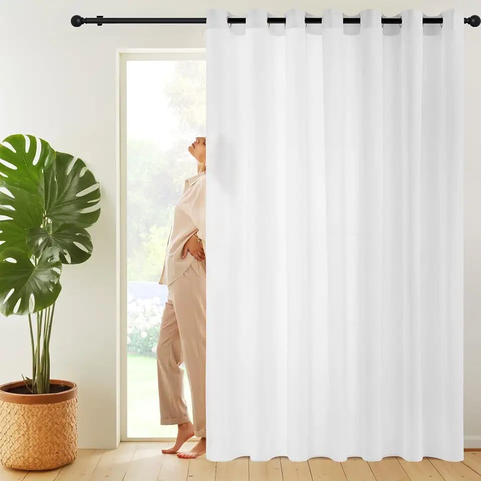 NICETOWN Non-See-Through Patio Sliding Door Sheer Curtain W100 x L84 in