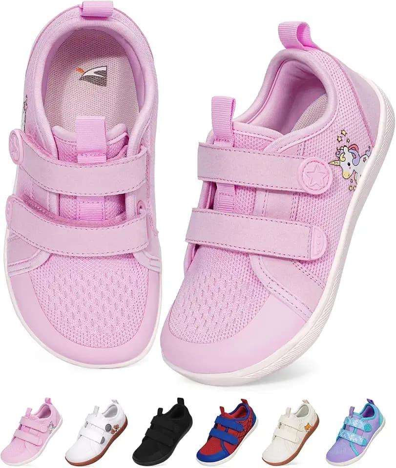 Barfussschuhe Kinder Breite Barfußschuhe Jungen Mädchen Minimalistische Sneaker Weich Hausschuhe Rutschfeste Traillaufschuhe | mit Fußgewölbeunterstützung