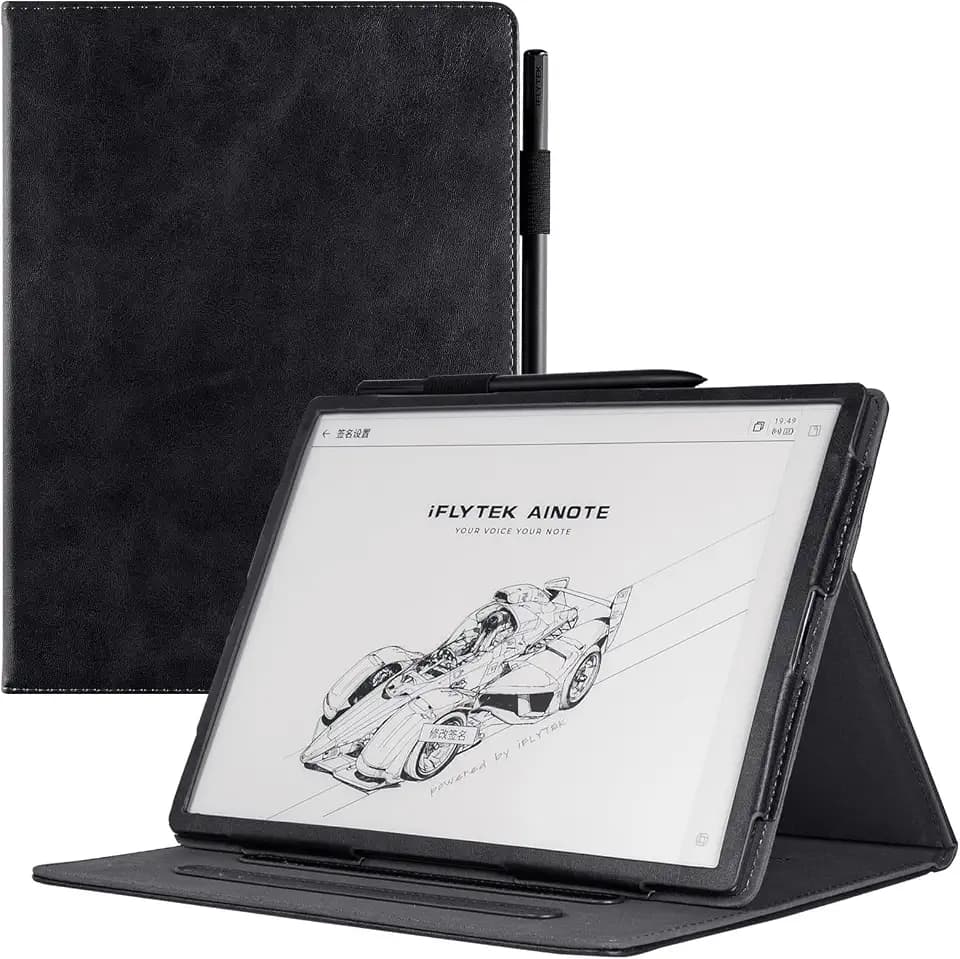 Case for iFLYTEK AINOTE 2, Multi-Angle Viewing Stand, Rock Black