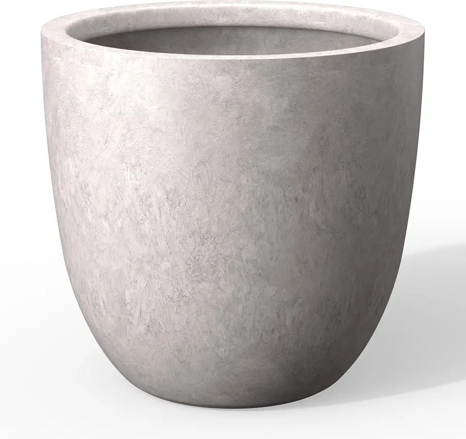 Kante Accent Round Bowl CON Gray Concrete Planter 14" Dia, Outdoor