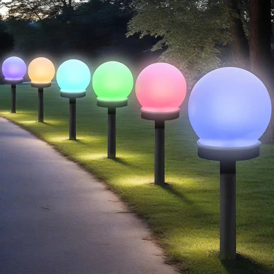 Solarlampen für Außen Kugel,6 Stück LED Gartenleuchten Solar Farbwechselnde