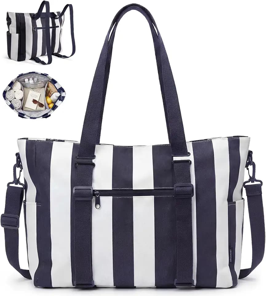 BAGSMART Large Beach Bag for Women, Oversize Tote Bag for Travel/Swim Pool/Summer