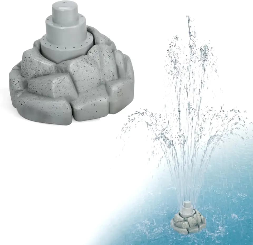 Aqua Select Floating Outdoor Pool Fountain | Grey Rock | Adjustable Height